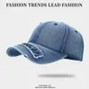 Gorra de Béisbol de Mezclilla Lavada con Agujeros Estilo Coreano 2024 Moda Femenina Ala Ancha Versátil Casual Gorra para Pareja Ins Trendy