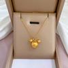[aço titânio corpo inteiro] forno de aço titânio corpo inteiro colar de ouro real frio feminino acessórios de corrente para clavícula da moda da internet