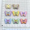Parches de resina de mariposa y flor coloridos, brillantes, lindos, para manualidades, pegamento de crema, funda de teléfono, accesorio para el cabello, pasador, materiales de decoración