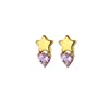 Brincos de aço inoxidável com microincrustação de zircônia brincos de laço rosa em forma de coração brincos cruzados banhados a ouro 18K brincos sobrepostos requintados