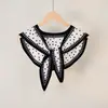 Chal Estilo Pintura al Óleo con Colgante de Perla, Chal Pequeño para Hombros para Mujer, Cuello Falso Decorativo de Anacardo de Alta Gama, Chaleco para Habitación con Aire Acondicionado