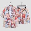 Conjunto de Camisa de Playa Z1 Verano Floral Vacaciones Patrón de Resort de Playa Camisa Shorts Traje de Baño Hawaiano