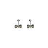 Clavo de oreja con forma de lazo para niña de Suchuang S925 en plata esterlina, diseño de alta calidad con orificio para la oreja y tornillo.