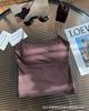 Otoño e Invierno Cachemira Algodón Cepillado Chaleco de Doble Tirante Cálido con Almohadilla en el Pecho Camiseta de Capa Interior Ajustada para Mujer