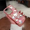 Funda de Teléfono Rosa de Hello Kitty Linda al Mismo Estilo que las Celebridades de Internet, Anti-Caídas, Adecuada para Todas las Series de Apple, Estuche Duro Mate