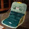 Cojín de silla de invierno con respaldo y correas integrados, cojín de asiento engrosado para coche y oficina, lindo cojín de silla para dormitorio estudiantil