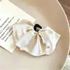 Pinza para el pelo de lazo de satén de color liso para la nuca, ultra-fairy, lujo ligero, pinza elegante y a la moda para coleta, pinza de garra dulce y linda para mujer