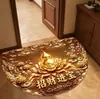 Felpudo Feng Shui de Media Luna Siete Estrellas Reúnen Riqueza Loto Dorado Carpa Entrada Felpudo Antideslizante Atrae Riqueza y Tesoro Calabaza Felpudo