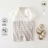 Mameluco de manga corta para bebé niña Verano Delgado Ropa para bebé Ropa para niña para salir Algodón puro Clase A Ropa para gatear para recién nacidos