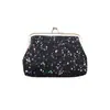 Fornecimento transfronteiriço bolsa carteira de moedas com fivela feminina bolsa clipe PU ponto estrela bolsa para cartão bancário boca envelope vermelho atacado