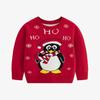 Venda Direta de Fábrica de Suéteres de Natal Europeus e Americanos para Crianças, Tricô Fofo de Pinguim Cartoon com Gola Redonda para Meninos e Meninas