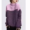 Tejido suave y ceroso para mujer 2025 Otoño e Invierno Nuevo Combinación de colores Tejido para mujer Cuello alto medio engrosado Camiseta básica Top