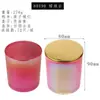 Taza de vidrio electrochapado para vela DIY hecha a mano casera recipiente para vela de aromaterapia de cera de soja Portavelas decoración taza vacía venta al por mayor