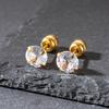Clavo de Oreja de Acero Inoxidable de Varilla Fina Tornillo de Zirconia Tapón de Oreja Clavo de Oreja Libre para Dormir Pendientes de Moda de Nicho Unisex