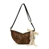 Bolso de lona para mujer con estampado de leopardo, fresco y elegante, estilo ins de verano 2026, bolso simple estilo coreano tipo albóndiga, bolso de hombro de alta apariencia