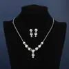 Ventas Directas de Fábrica Moda Europea y Americana Sencillo Strass Completamente Diamantado Pendientes Collar Conjunto Nupcial