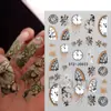 Belleza Completa Transfronterizo Caliente Pegatinas para Uñas Arte Dibujos Animados Reloj Retro Reloj Cronómetro Pegatinas para Uñas