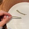 Horquilla de perla para mujer, estilo celebridad de Internet (2021), nuevo estilo, pinza para flequillo con un lado roto y fino, pinza para el pelo con una palabra, horquilla, tocado