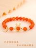 Pulsera de Conejo de Amatista Femenina ins Lujo Ligero Sentido de Diseño de Nicho Pulsera de Conejo de Ágata Roja Imitación Fuente en Vivo Femenina