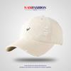 Gorra de béisbol sencilla y versátil de estilo coreano, color blanco y azul marino, con agujeros y letra W, moderna para hombres y mujeres, con lengüeta de patito.