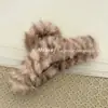 Nuevo Clip para el Cabello de Felpa con Rayas de Tigre Estilo Coreano Otoño e Invierno para Mujer, Pinza Tiburón de Lujo para Moño de Pelo, Pinza de Pelo Grande