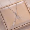 Colar para Mulheres, Estilo Coreano e Japonês, Acessório com Pingente de Cabaça e Franja Tendência, Nova Moda Nicho Coreano Corrente de Clavícula