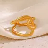 Anillo Abierto de Hojas de Ginkgo Amarillo Dorado de Otoño Más Vendido Transfronterizo Exquisito Acero Inoxidable Lujo Ligero Anillo de Parche Redondo de Flor