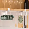Suporte de Copos para Cozinha Doméstica sem Furo Prateleira de Armazenamento Suporte para Copos de Água Gancho de Pendurar em Armário Organizador Prateleira de Armazenamento