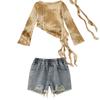 Traje de dança de jazz para meninas, estilo Waste Earth, roupas infantis da moda, grupo feminino de jazz infantil, dança de rua, roupas infantis da moda
