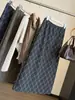 Falda de lana a cuadros elástica de cintura alta con abertura trasera, estilo otoño para mujer, retro chic, adelgazante, versátil, falda recta de longitud media