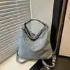 Bolso de Lona Estilo Americano Vintage Estilo Ins Bolso Tote Grande de Hombro para Estudiantes Viajeros Arte Bolso Tote de Hombro de Mezclilla para Clase Mujeres