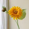 Popular Oso de Peluche Girasol Flor Artificial Decoración Sala de Estar Vestíbulo Flor Adorno de Flor Falsa Ramo Retro de Mano
