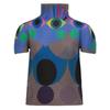 Blusas Plissadas para Mulheres Primavera e Verão Novo Estilo Estampada Elegante Gola Alta Slim Fit Camiseta Miyake Moda Feminina Camisa Pequena 1006