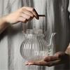 Padrão de aba de crisântemo, bule de vidro transparente resistente ao calor, fogão elétrico, chaleira de feixe de quebra de chá, chaleira de alto teor de borosilicato, conjunto de chá
