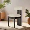 Silla con Respaldo Retro Nórdico, Silla de Comedor Vintage Estilo Francés, Silla de Tocador Minimalista Estilo Wabi-Sabi para Uso Doméstico de Madera Maciza, Silla Hipopótamo de Lujo Ligero