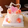 Decoración de Pastel Día de la Mujer Corazón de Perla 38 Tarjeta Feliz Día de la Mujer Mariposa Decoración Topper Inserto
