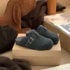Zapatos Baotou Pantuflas Ropa de Exterior Mujer Otoño Invierno Cálido Estilo Coreano Retro Casual Lana Slip-on Suela Gruesa Zapatos Peludos Baotou