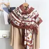 Bufanda de Algodón y Lino Floral Vintage JM para Mujer, Bufanda Larga de Seda con Estampado Artístico de Plantas y Flores, Chal Grande de Protección Solar para Primavera y Verano