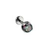Clavo de Oreja Redondo de Titanio G23 con Zirconia Redonda y Rosca Interna, Clavo para Perforación de Labio de Gato de Titanio Plano, Decoración de Anillo para Labio