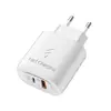 Cargador Rápido de 25W con Patrón de Rayo 1 Puerto Pd + 1 Puerto Usb Cabezal Cargador para Teléfono Móvil 5V2A12W Cargador de Pared para Viaje Venta al por Mayor