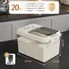 Contenedor de Arroz de Grado Alimenticio para Uso Doméstico, a Prueba de Insectos, a Prueba de Humedad, Contenedor Sellado, Cubo de Arroz de Gran Capacidad, Tanque de Almacenamiento Ahorrador de Espacio para Granos y Cereales