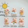 Acessórios de Resina Cartoon Brilhantes Urso de Chá de Leite Acessórios para Joias Artesanais DIY Material de Grampo de Cabelo Broche de Cola de Creme
