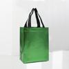 Bolsa de mano no tejida de color sólido aluminizada laminada con láser transfronteriza al por mayor bolsa de regalo bolsa de compras