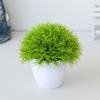 Bonsái de Planta Simulada Escritorio Adornos de Plantas de Flores Artificiales Bola de Flores Bola de Hierba Maceta Decoración para el Hogar Adornos Pequeños