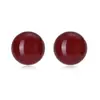 Pendientes de botón de plata de ley S925 con perla color vino tinto, nuevo estilo Otoño e Invierno para mujer con un toque de alta gama, pendientes color vino tinto para el año de nacimiento