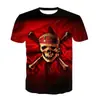 2020 nuevo T-shirt de cuello redondo con estampado digital 3D de la película de piratas Galle europeo y americano Amazon ebay comercio exterior