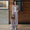 Conjunto deportivo casual personalizado para mujer, nuevo y elegante traje de chaqueta tipo cárdigan y pantalones de pierna ancha para otoño 2026