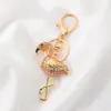 Llavero de Flamenco de Pedrería Nuevo y Colorido Transfronterizo Colgante de Bolso Tridimensional Personalizado Llavero Exquisito Regalo Pequeño