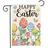Bandera de Jardín Caliente de Pascua Transfronteriza Huevo Conejo Estacional Decorativa para Exterior Lino Doble Cara