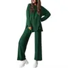 Comercio exterior transfronterizo Amazon Europeo y Americano 2026 ropa de mujer cómoda y elegante, cuello redondo holgada manga larga elástica pantalones largos ropa de estar